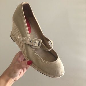 Louboutin Nude Canvas Espadrilles